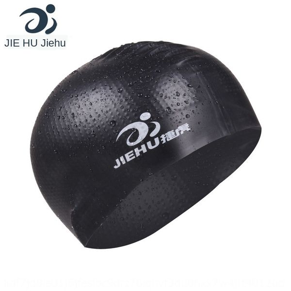 

jiehu waterproof silicone particle black solid color silicone cap swimming capswimming cap