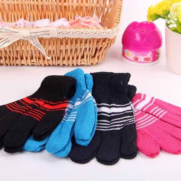 

winter fashion men' warm and warm snowflake five-finger knitted gloves full-finger gloves 2 yuan store, Blue;gray