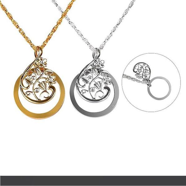 

magnifying glass necklaces crystal 4.5x necklace magnifier hanging loupe utility monocle lens pendant with metal chain, Silver