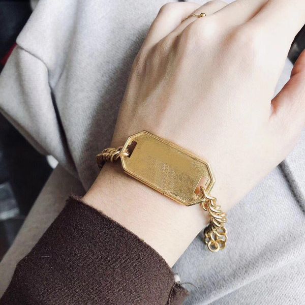 

have stamps fashion brand gold designer bracelets for lady women party wedding lovers gift engagement luxury jewelry for bride with box, Black
