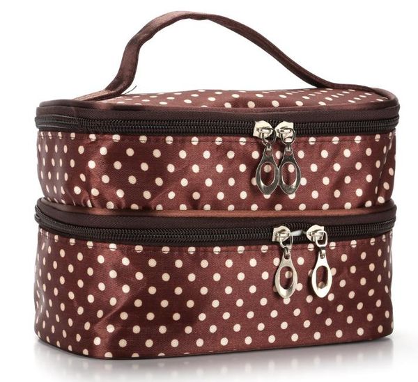 

designer handbag 2020 fashion explosion model wavelet double layer small dot cosmetic bag
