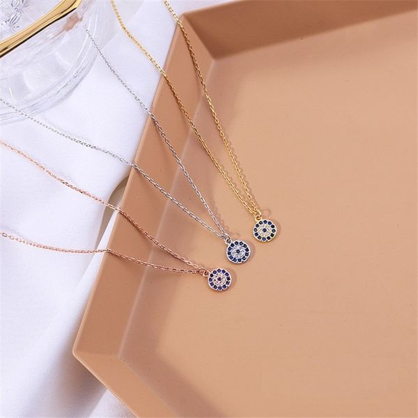 

ожерелье турецкий сглаз подвеска для женщин серебро цвет choker синий cz глаз лаки ожерелье корейский ювелирных изделий bridesmaid подарок, Silver