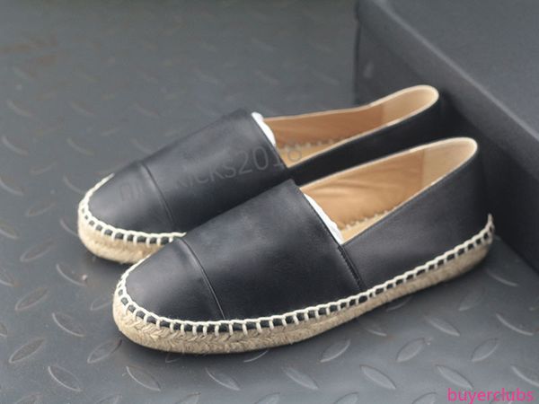 

all black designer casual shoes slippers soft straw weaving loafer espadrilles leather cap toe canvas chaussures luxury ladies slip on, Black;green