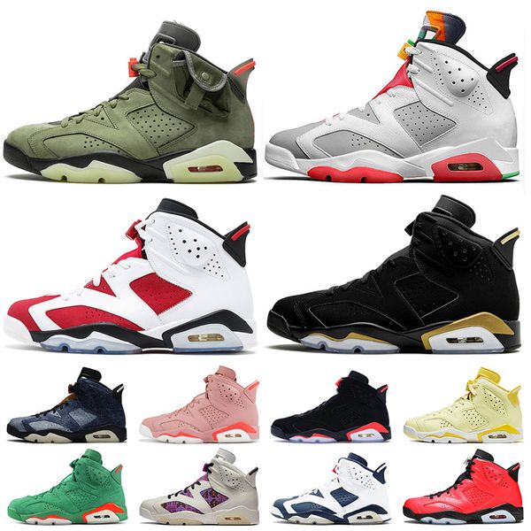 

2020 jumpman women mens basketball shoes travis scott 6 6s hare 6 carmine dmp black infrared gatorade trainers sports sneakers, White;red