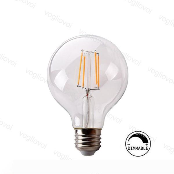 

led bulbs g95 dimmable e27 filament 360 angle edison lamp 4w 6w 8w for crystal chandeliers pendant floor table lights dhl