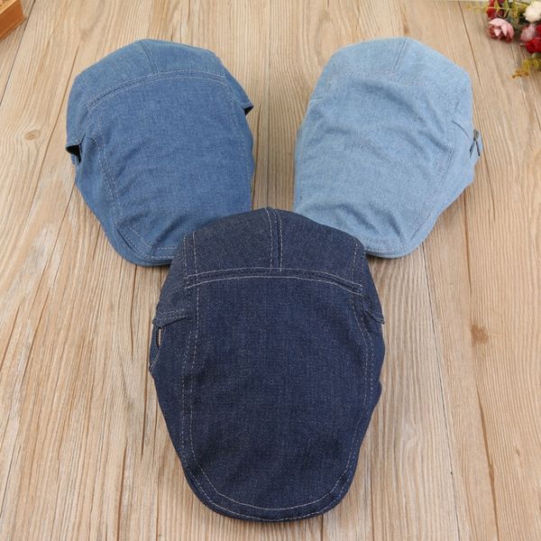 

beret sun sun women's cap men's washed denim beret outdoor sunshade hat sunscreen hat, Blue;gray