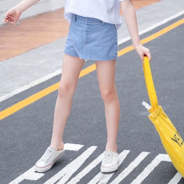

mke8w jeans skirt jeans shorts panty girls shorts summer dress skirt 2020 summer dress pure color children's pants cuhk children's, Blue