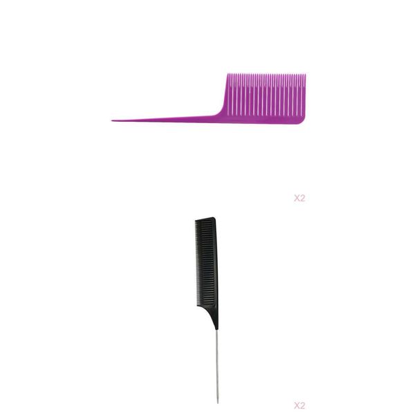 

4pcs professional weaving highlighting foiling hair comb salon styling combs, Silver