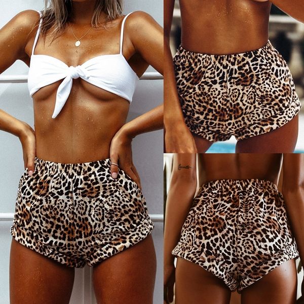 

летняя одежда sexy brown леопардовый упругие высокой талией booty shorts женщины повседневная сыпучие дамы короткие шорты пляжная одежда, White;black