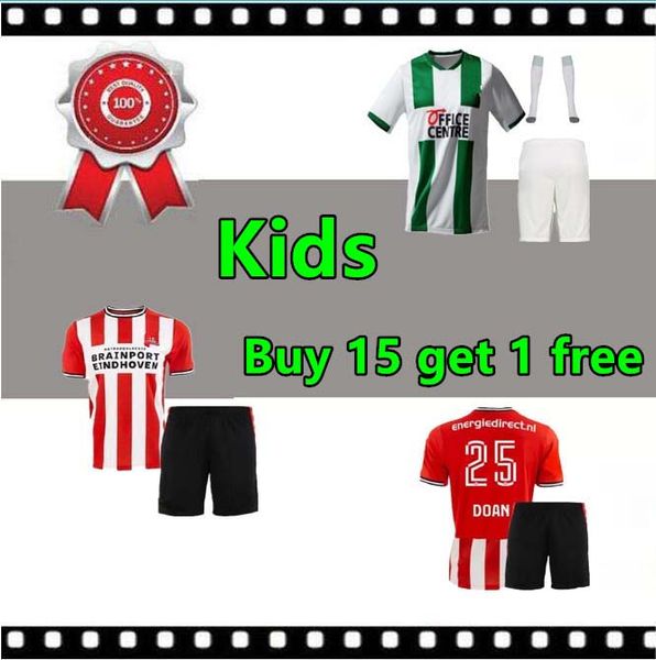 

kids 20 21 fc groningen soccer jerseys home robben 2020 2021 groningen deyovaisio zeefuik daishawn redan football shirts, Black