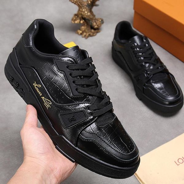

men shoes fashion trainer sneaker lace -up leather winter footwears chaussures pour hommes luxury mens shoes luxury design fast shi
