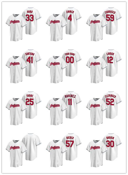

cleveland indians men women youth 12 francisco lindor 52 mike clevinger 2020 home baseball jersey, Black