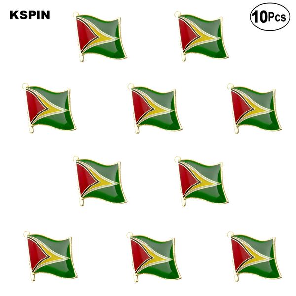 

guyana flag lapel pin flag badge brooch pins badges 10pcs a lot, Gray