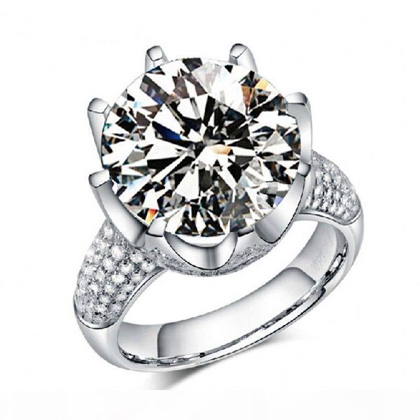 

jewelry women solitaire round cut big 8ct z diamonique simulated diamond 925 sterling silver wedding bridal band ring gift size 5-10
