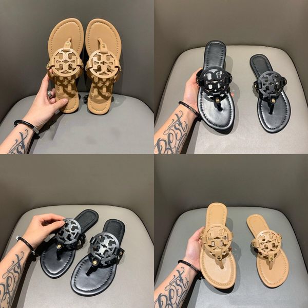 

mens and womens fashion leather thong sandals with gold-toned detail causal slippers beach flats rubber flip flops#270, Black