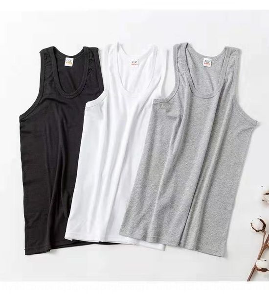 

summer men' cotton stretch fitness sleeveless tight narrow shoulder korean youth bottoming shirt tide vest shirt vest, White;black