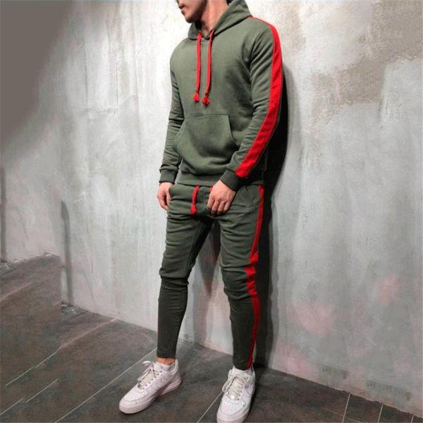

fashion men running set 2pcs breathable sport suits tracksuit male gym sportswear hip hop hoodies sweatshirts 3xl, Black;blue