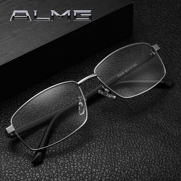 

new psensitive color-changing gray myopia anti-blue light metal glasses men's myopia glasses 2336, Silver