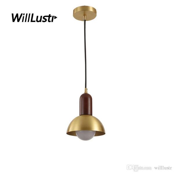

modern iron pendant lamp wood copper color hanging light l bar counter cafe bedside balcony simplistic suspension lighting
