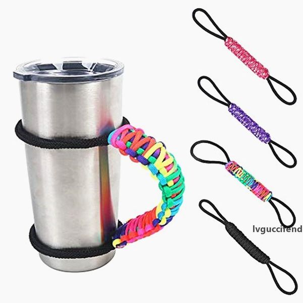 

hand-made paracord handle braided rope for 30oz tumblers handle holder bottle ring rope carrier strap multicolors 8