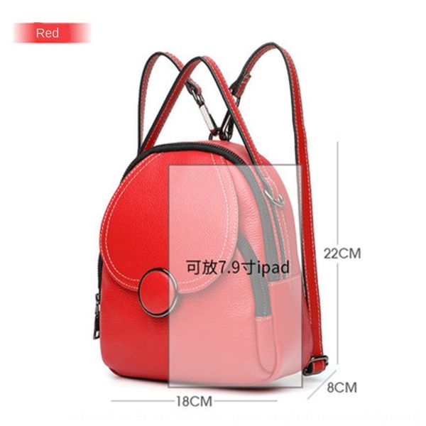 

2020 new genuine leather women's multi-functional travel fashion women's bag backpack student bag backpack, White
