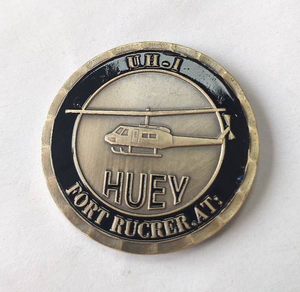 

huey helicopter uh-1 fort rucker army challenge coin st, usaf round coins, 40*3mm, souvenir arts