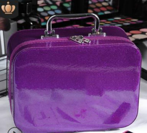 

2020 make up bag case new arrival shinning urban beauty capacity big solid zipper pu leather selling plain hand