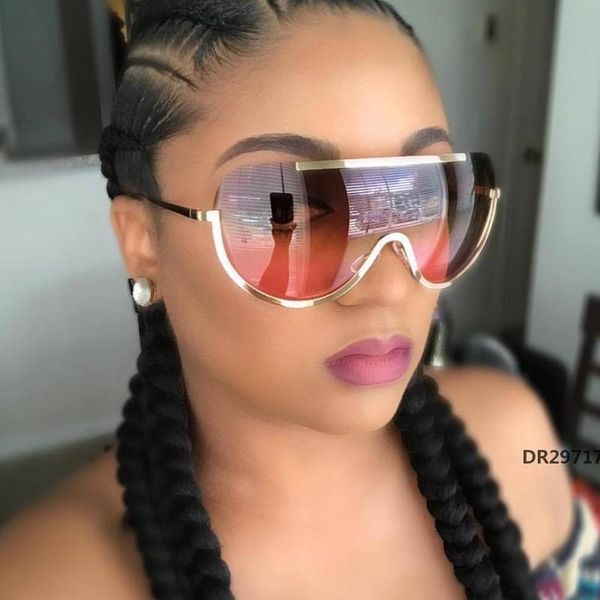 

longkeeper new негабаритные shield sunglasses big рама alloy one piece sexy прохладный солнцезащитные очки женщин gold clear eyewear gradien, White;black
