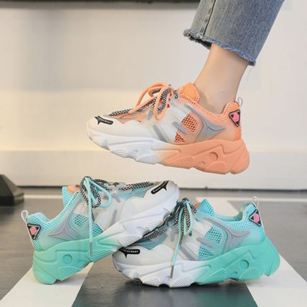 

old shoes women 2020 spring and summer new mesh breathable casual shoes korean students wild tide, Black