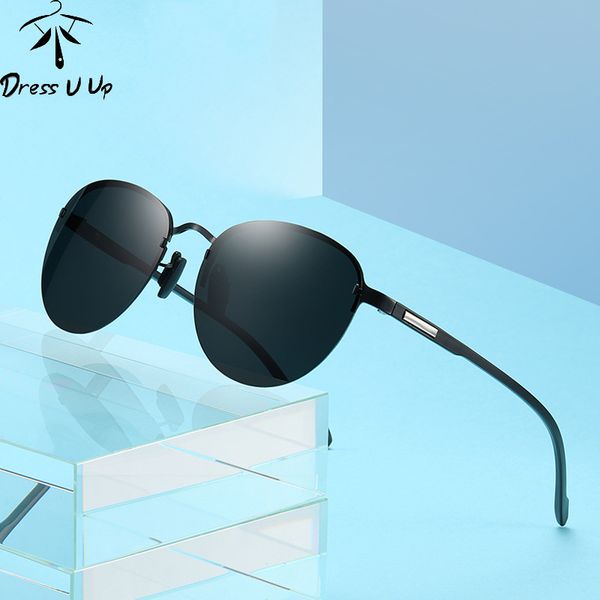 

dressuup fashion polarized sunglasses round rimless sunglasses tr gafas shade mirror uv400, White;black