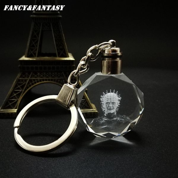 

fancy&fantasy terror hellraiser crystal key ring intelligent crystal flash led discoloration light keychain gift k-234, Silver