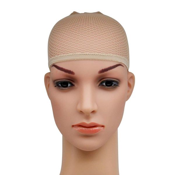 Invisible Cabelo Nylon Nets Com Elastic Mulheres Homens Senhoras perucas Stocking Cap Weaving malha Net Fishnet Bege Preto 200 pcs DHL livre