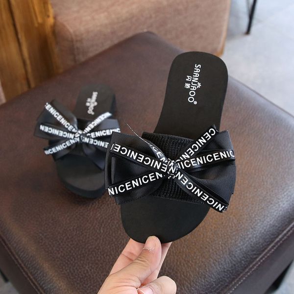 

mkg8u shanjiao children' beach slippers new fashion outdoor wear parent-child style baby girl children' one-word drag drag each, Black;grey