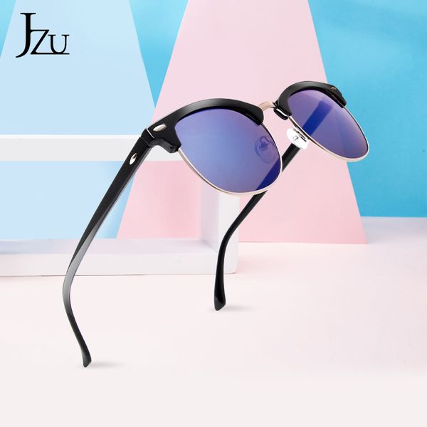 

j половины кадра поляризованных очки цветных линзы унисекс ретро классическая круглые очки дизайнера высокого качества женщины, White;black