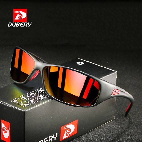 

dubery 2020 new sports style polarized sunglasses men ultralight glasses frame fashion sun glasses outdoor sport fishing goggles, White;black