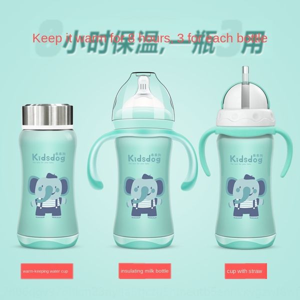 

baby thermos straw bottle stainless steel straw cup wide caliber baby children newborn thermos bottle
