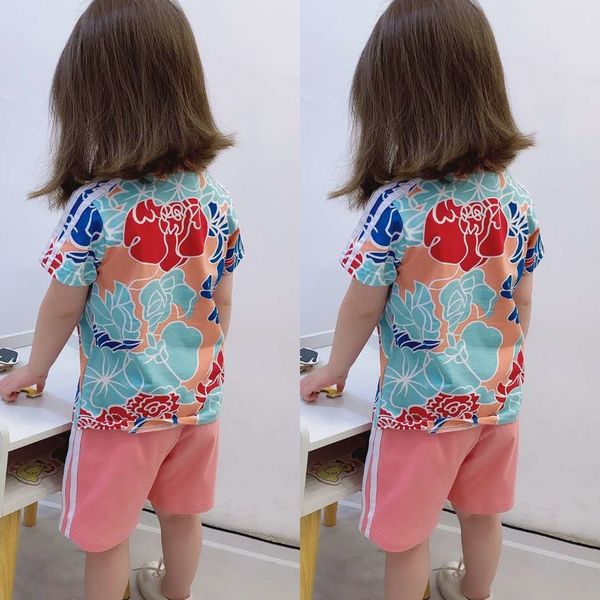 

051512 new korean style dress children's printed dress shorts brother and sister suit children's clothing