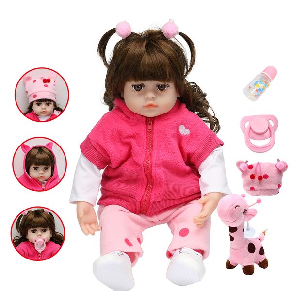 

48см bebes reborn куклы мягкие силиконовые реалистичная малышей детские куклы игрушки детские playmate дети рождество день рождения подарки, White