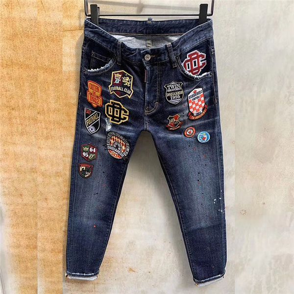 

2020 mens fear of god distressed rips stretch black blue jeans fashion slim fit washed mens biker jeans designer pants denim jeans