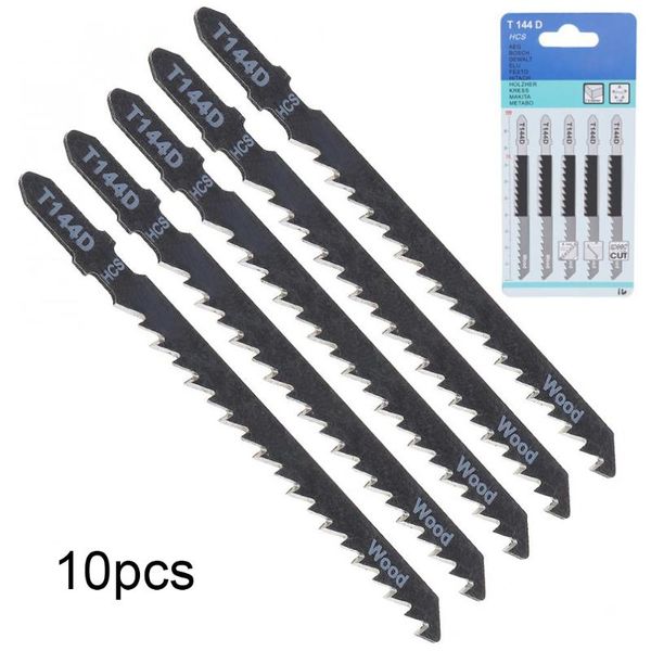 

10pcs t144d jigsaw blades for high speed wood cutting hcs carbon steel cut any material into straight and curved lines