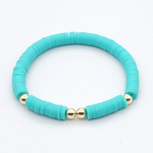 

go2boho african bracelets polymer clay heishi 6mm beaded women armband blue bracelet jewely gold plated fadeless beads girl, Black