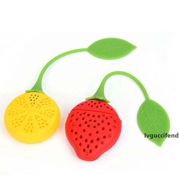 

portable silicone tea infuser strawberry loose infuser tea strainer with long handle infusers for loose tea lx1496