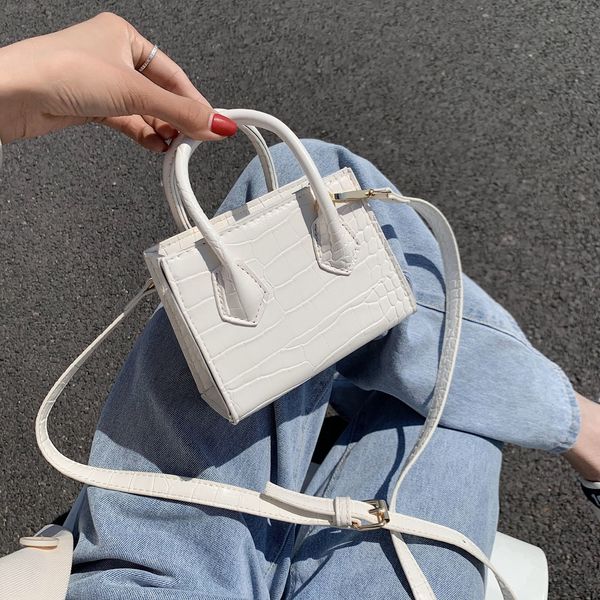 

super mini pu leather crossbody bags for women 2020 crocodile pattern shoulder handbags female travel lipstick totes