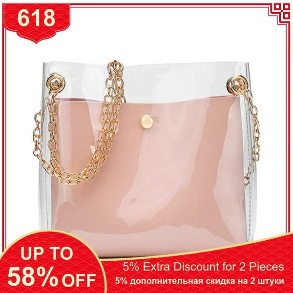 

crossbody bags for women jelly candy color women messenger cross body handle clear transparent pvc shoulder bags