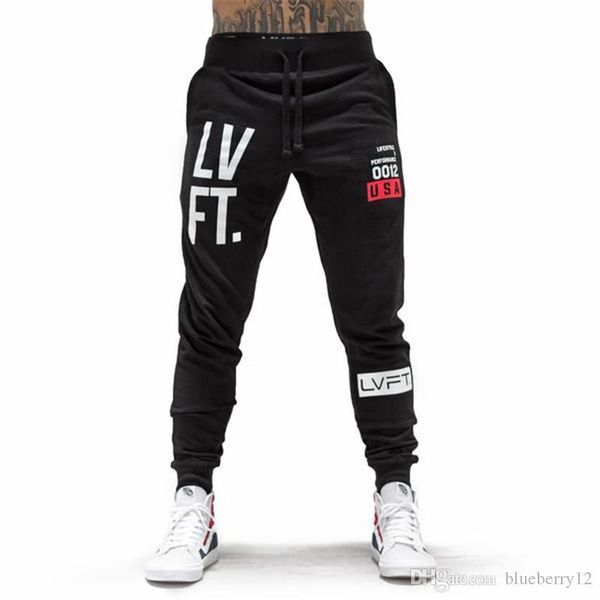 

new fashion mens joggers pants elastic waist loose cotton sweatpants with 3 styles male casual long trousers asian size m-3xl, Black