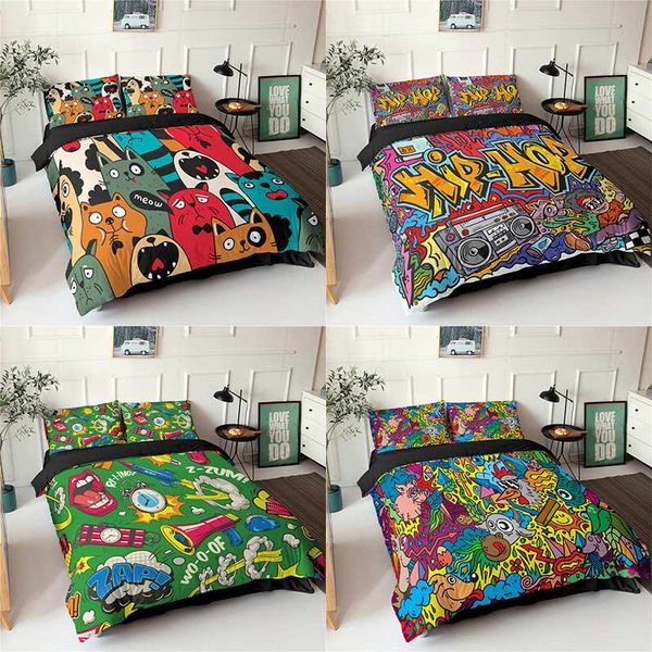 

3d мультфильм pattern детская кровать кровать обложка установить пододеяльник взрослый ребенок листовые и наволочки утешитель постельные при