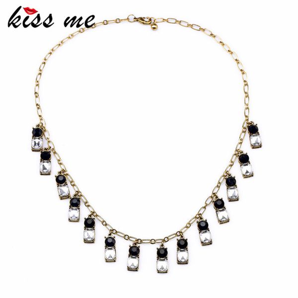 

new styles 2020 fashion jewelry resin black square pendant necklace, Silver