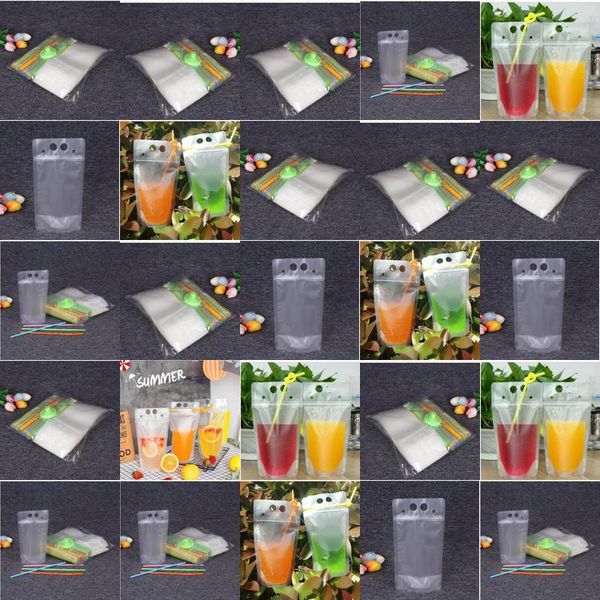 

100 double zipper plastic clear drink pouches with straw no 714al3uukl plastic reusable disposable smoothie ing home003 ltkwa