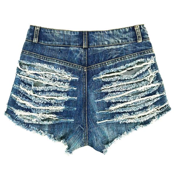 

Denim shorts hot pants jeans nightclub women's sexy high waist ripped holes