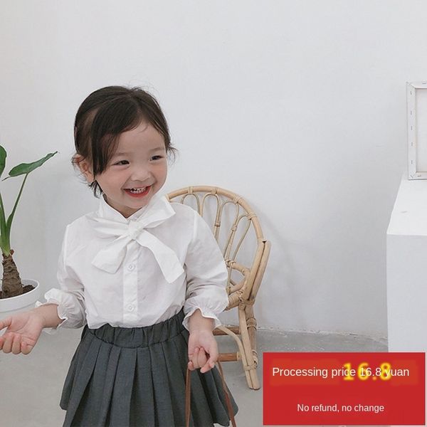 

детский лук top бабочка кружева бабочка -до с длинными рукавами рубашки девочек корейский стиль кружева рукав весной и осенью топ, White;black